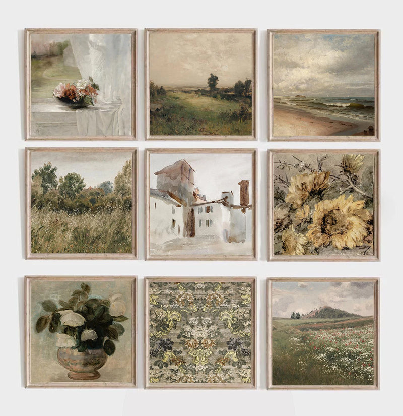 affiche vintage nature morte avec fleurs et tournesols