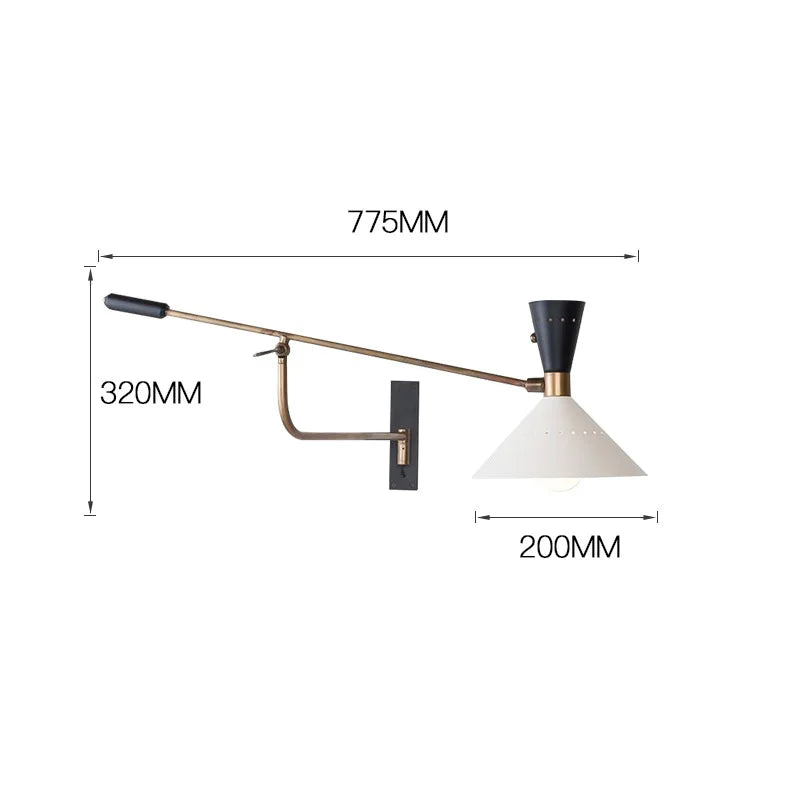 Applique murale américaine à bras Long