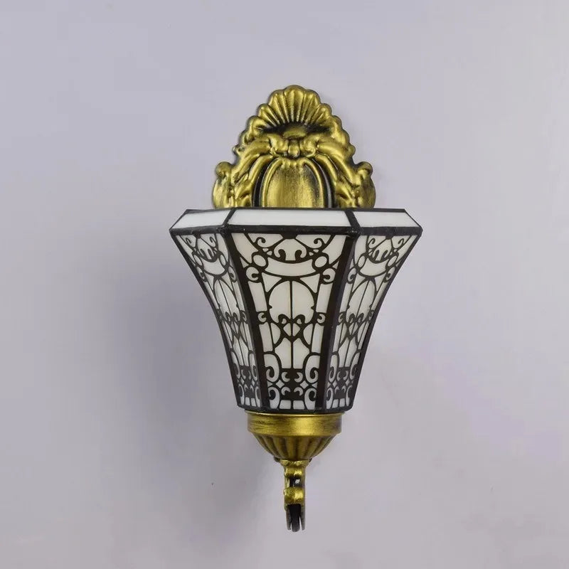 tiffany miroir rétro lampe tournesol simple tête applique murale