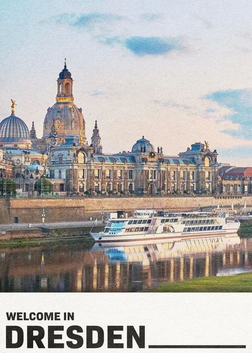 affiche artistique des sites touristiques en villes allemandes