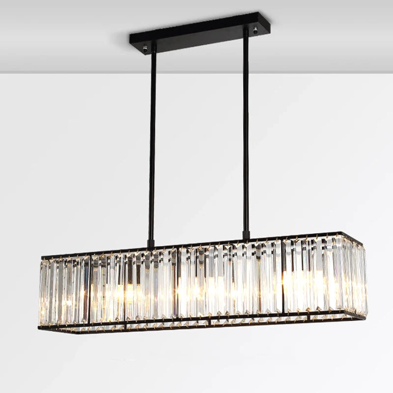 lustre fer cristal style américain moderne