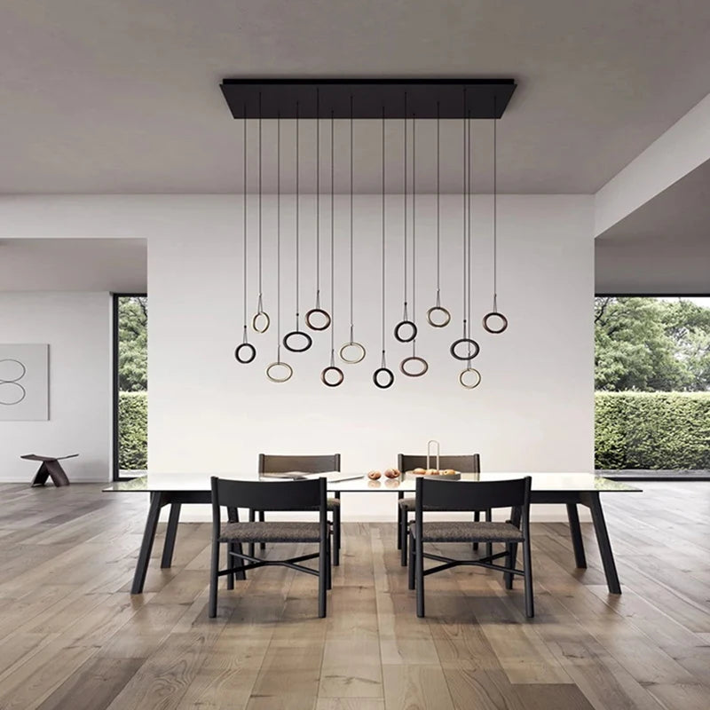 suspension anneau design art déco 4000k cordon réglable