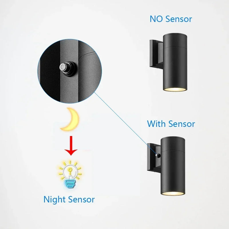 applique murale led imperméable avec capteur pour intérieur et extérieur