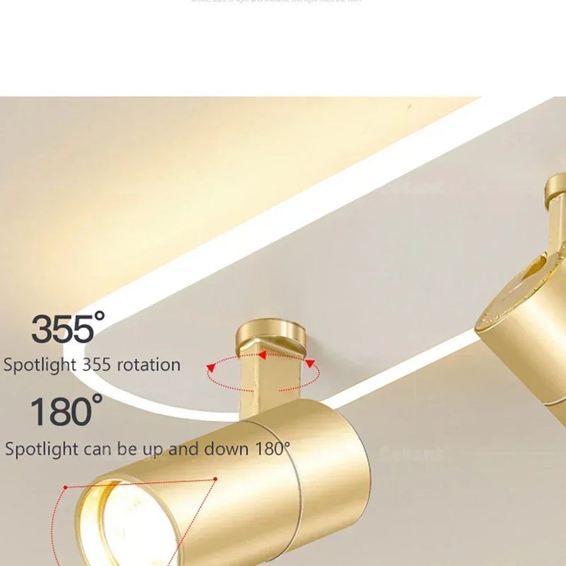 plafonnier moderne à leds avec projecteur pour décoration maison