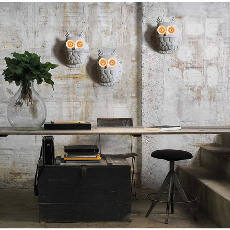 Applique murale nordique postmoderne en résine hibou