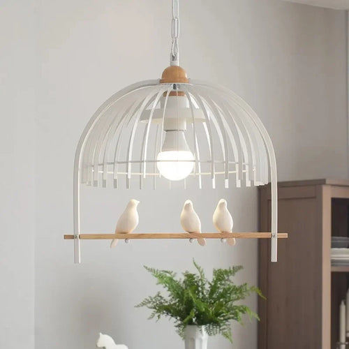 lustre nordique en résine et fer en forme de cage à oiseaux pour restaurants