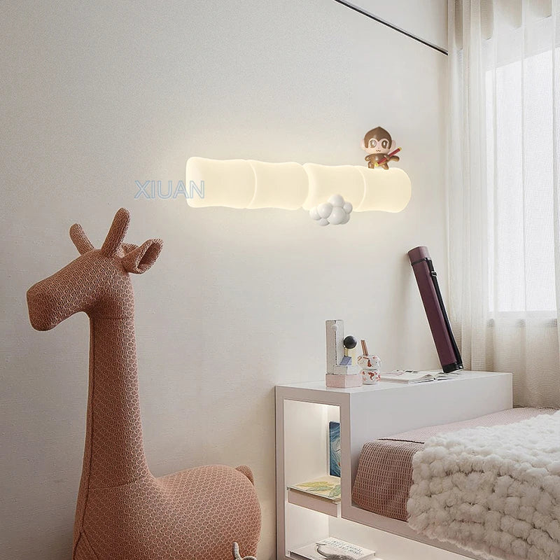 applique murale led singe panda pour enfants