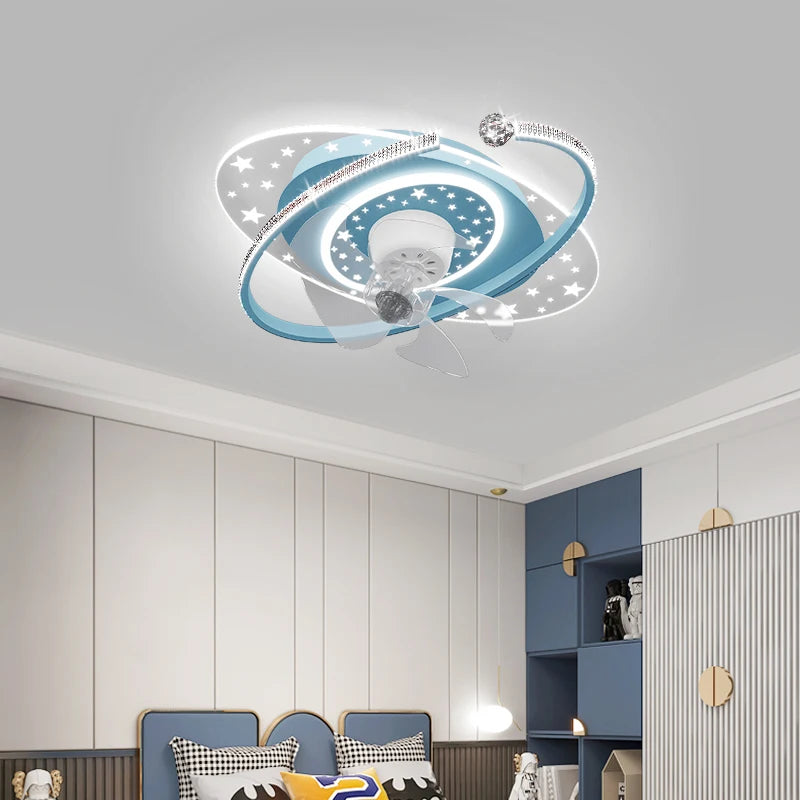 Plafonnier ventilateur de plafond à tête secouante 360 degrés led silencieux