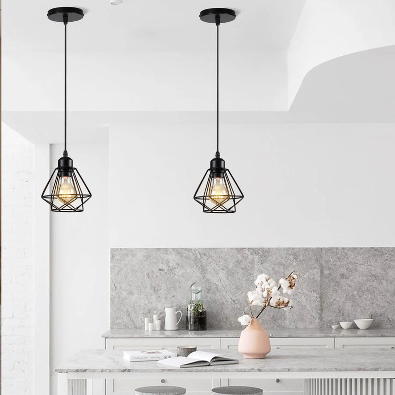 suspension industriel vintage abat-jour rétro loft lampe led maison