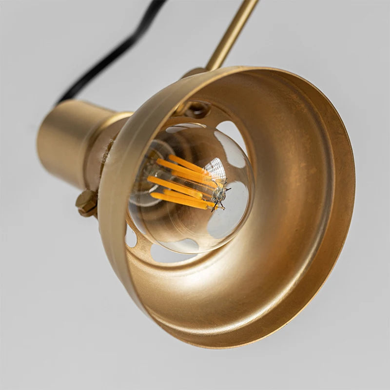 applique murale nordique rétro en cuivre avec bras oscillant réglable