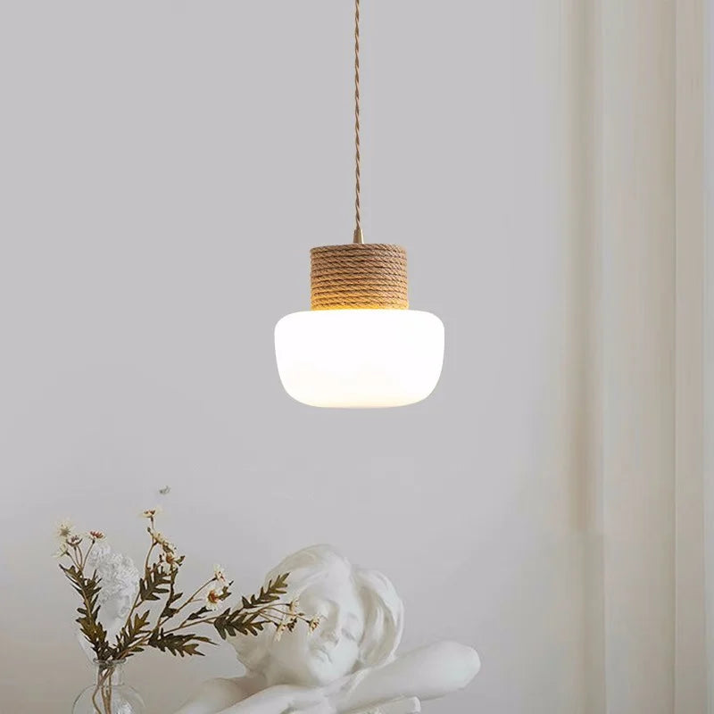 suspension LED en verre design nordique décorative