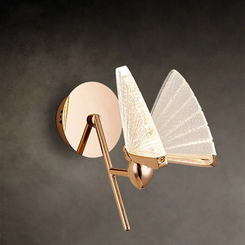 applique murale led en acrylique forme papillon décoration nordique