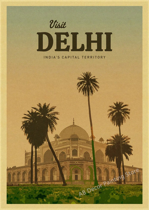 affiche vintage pour passionnés de voyage à travers le monde