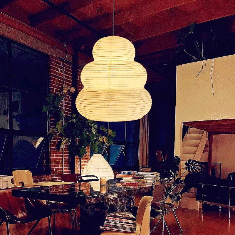 Noguchi Yong suspension lumières Akari Wabi-sabi plafonnier japonais papier de riz lustre pour salon décor à la maison suspension