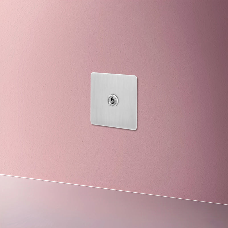 Prise TV et RJ45 en acier gris clair brossé bords arrondis