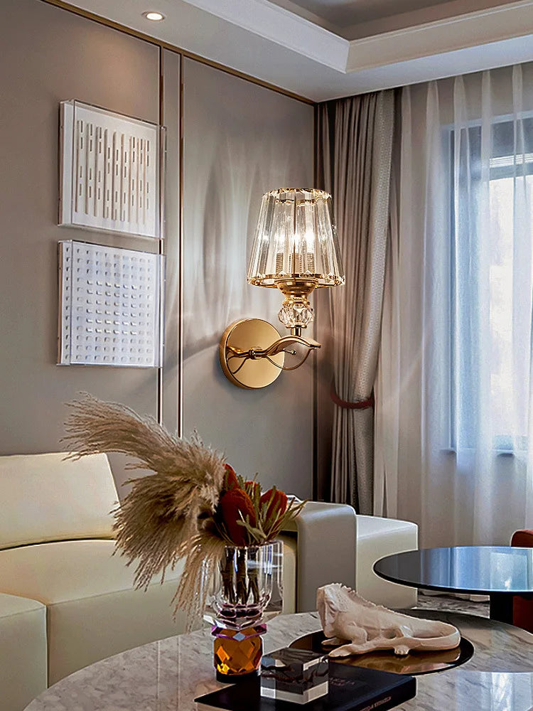 applique murale en cristal luxe design moderne nordique à led