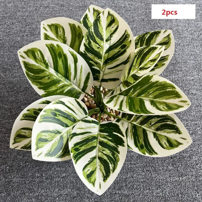 feuilles de phénix artificielles décoration verte en plastique