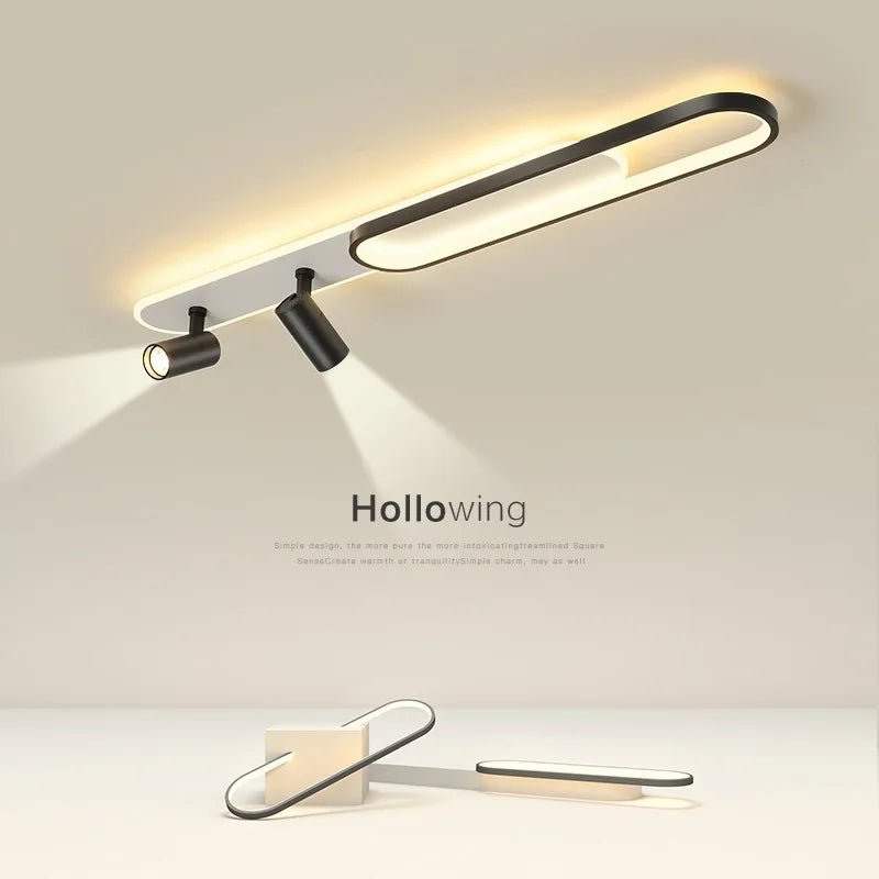 plafonnier moderne à leds avec projecteur pour décoration maison