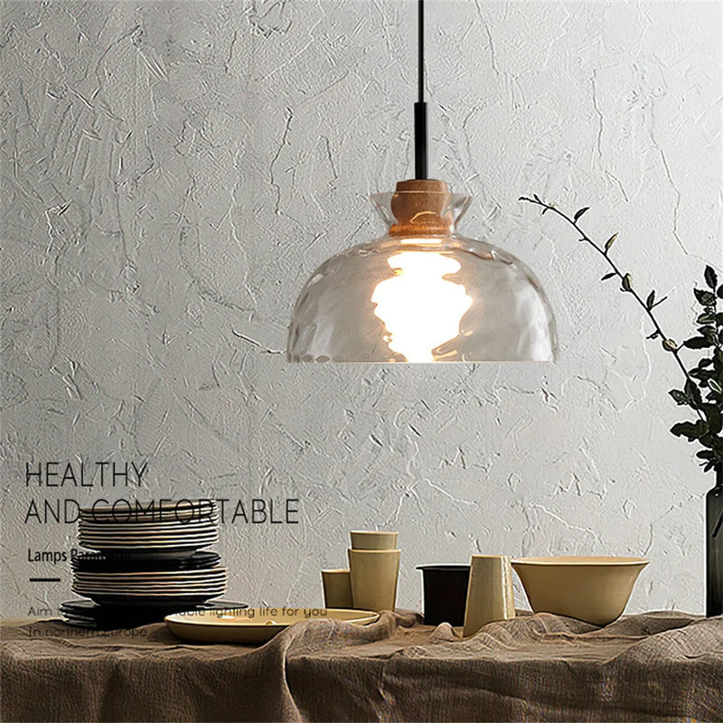 suspension LED en verre design nordique moderne décorative