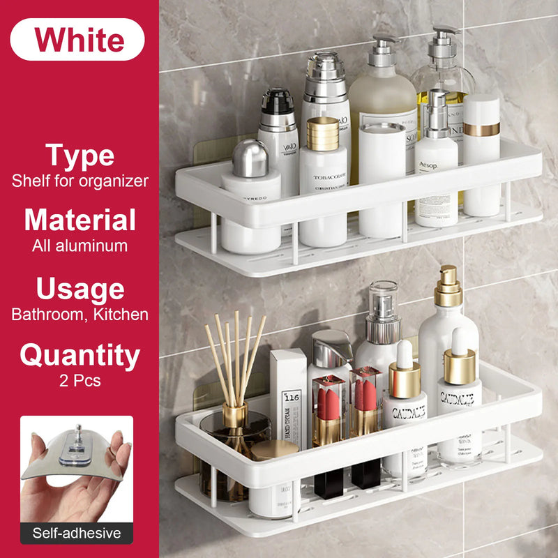 etagère murale sans perçage pour rangement de salle de bain et cuisine