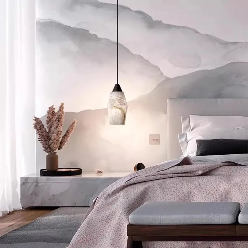lustre suspendu led collection marbre style vintage rétro