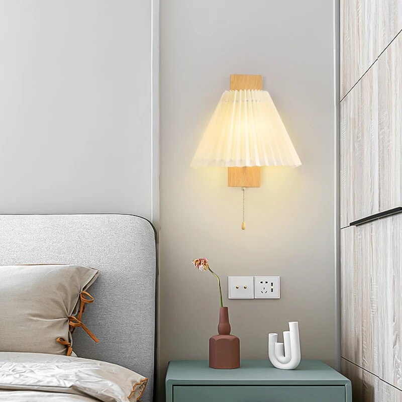 Applique murale nordique bois LED déco maison