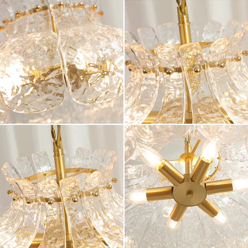 lustre nordique en verre pour décoration moderne intérieure