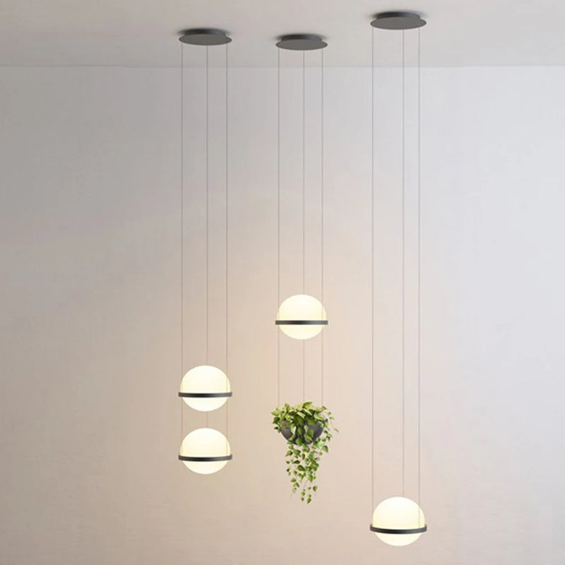 lustre moderne nordique à led avec pot de fleurs suspendu