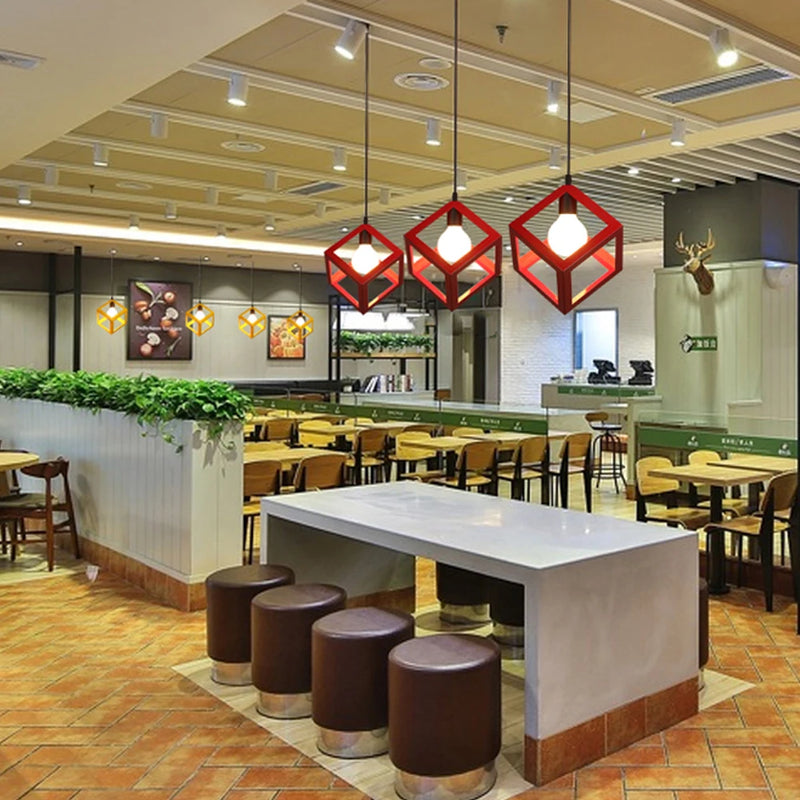 lampe suspendue industrielle rétro en fer pour intérieur