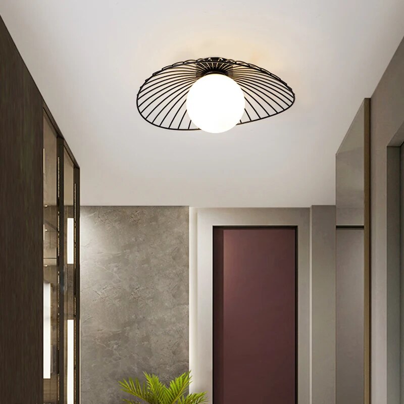 Lampe plafonnier art nordique verre solide