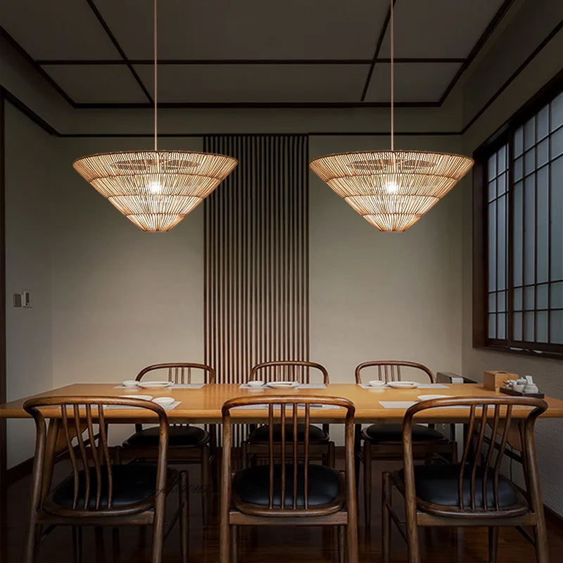 suspension en rotin style nordique fait main design wabi sabi