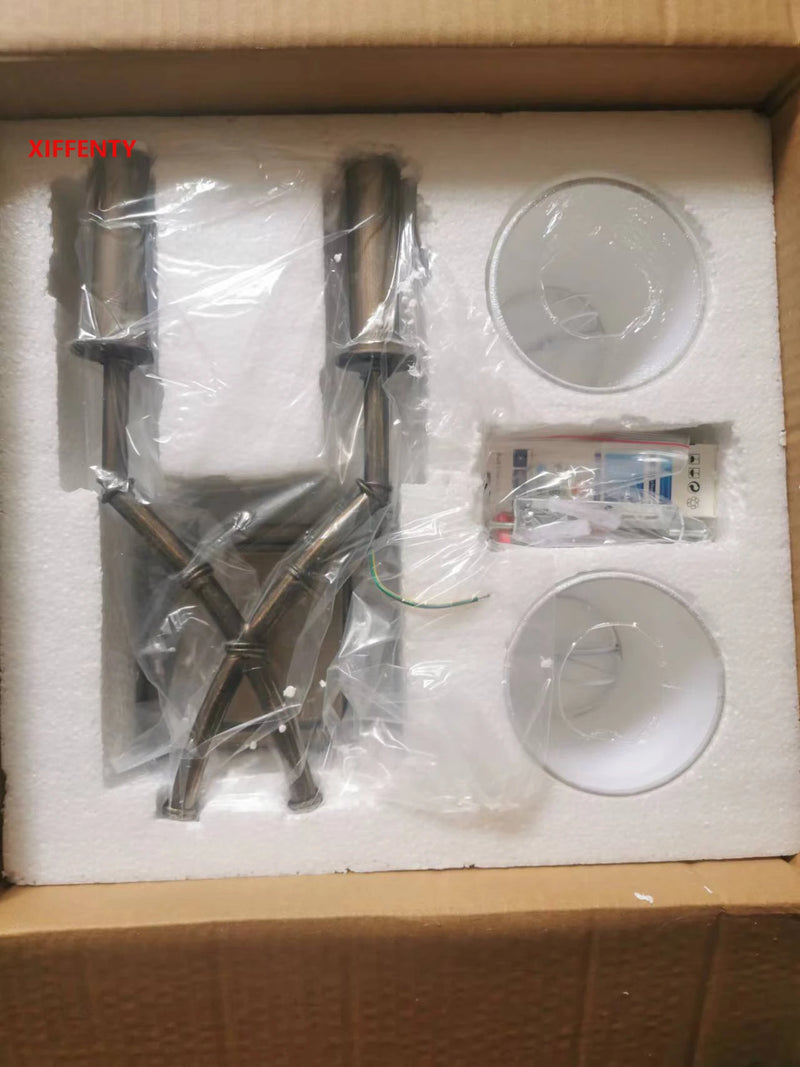 Applique nordique chambre lampe de chevet salon salle à manger américain en fer forgé bambou Double tête lin applique décor