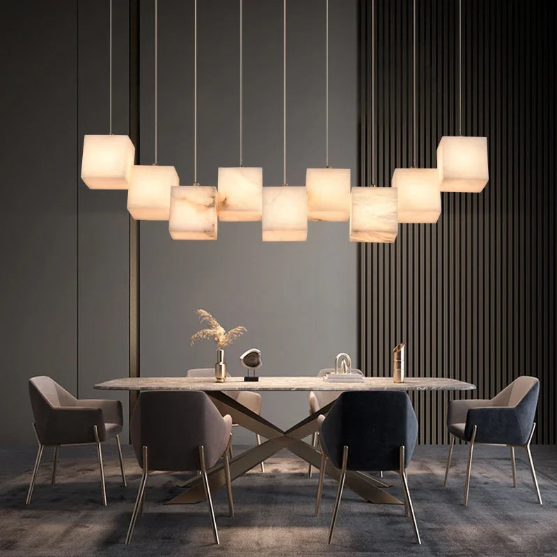 lustre en marbre espagnol style chinois minimaliste pour espace luxe