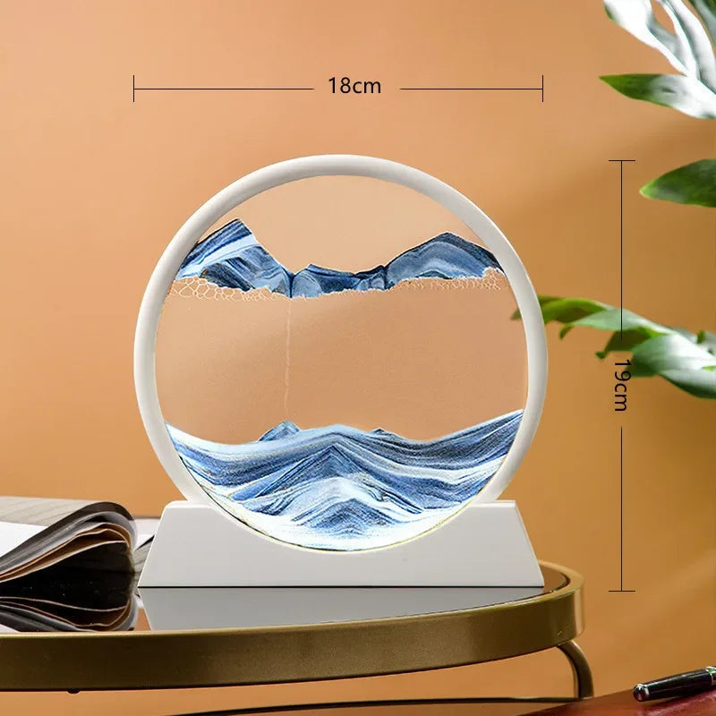 sablier en verre 3d paysage de sable en mouvement décoration artistique