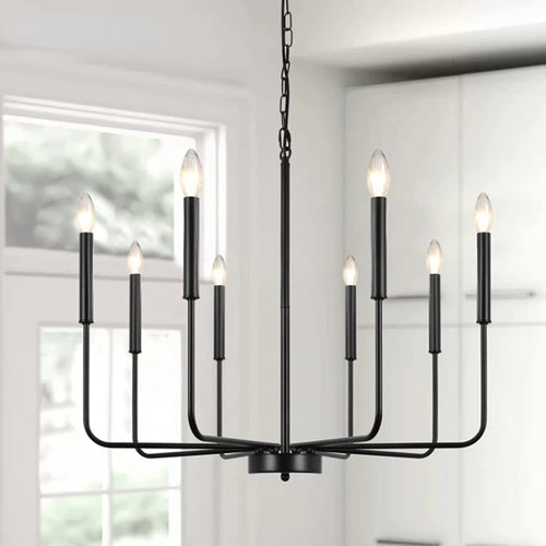 lustre en fer multi-têtes pour décoration moderne avec chaîne