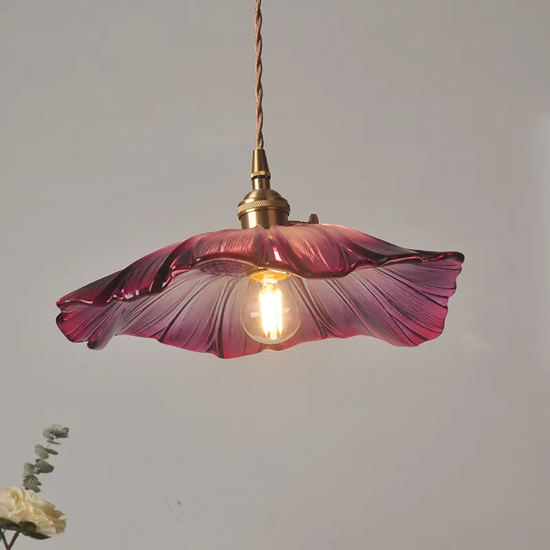 Suspension modernes en verre de fleur lampes suspendues décoration de la maison éclairage salon chambre chevet luminaire magasin d'intérieur