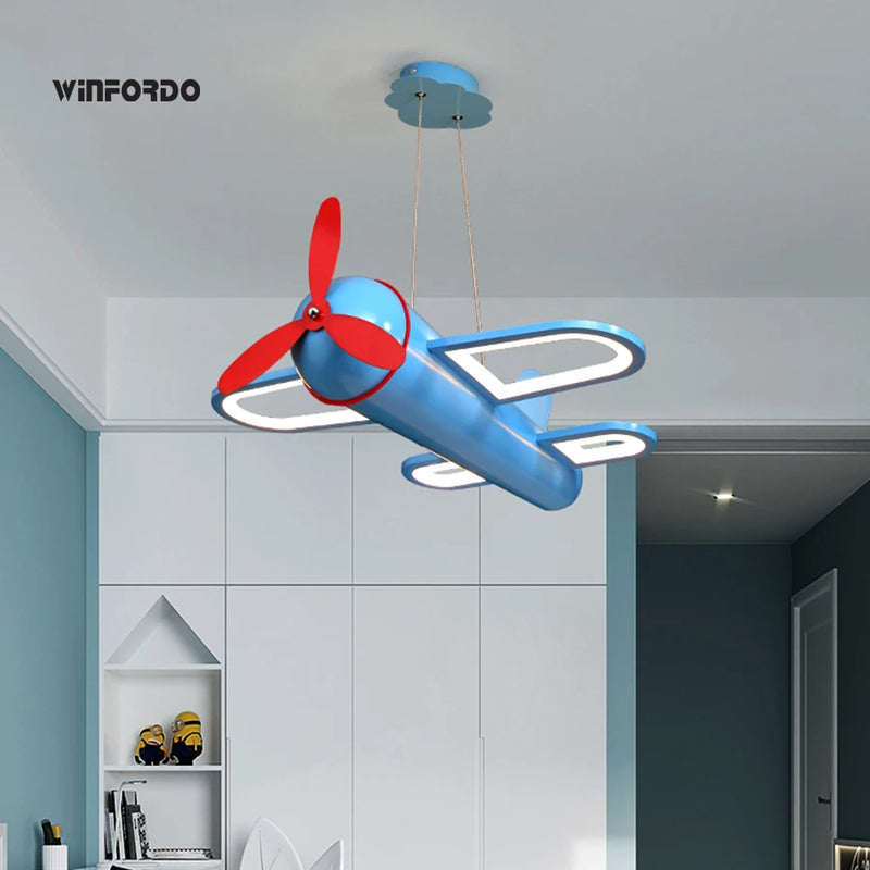 lustre led moderne en forme d'avion pour chambre d'enfant