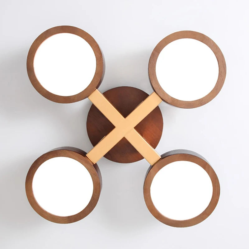 lustre led moderne en bois pour décoration intérieure