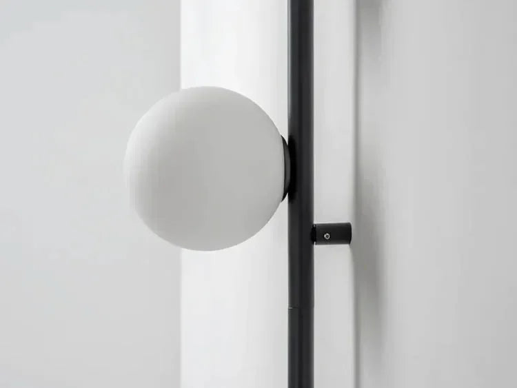 applique murale led longue avec prise de câble en verre rond