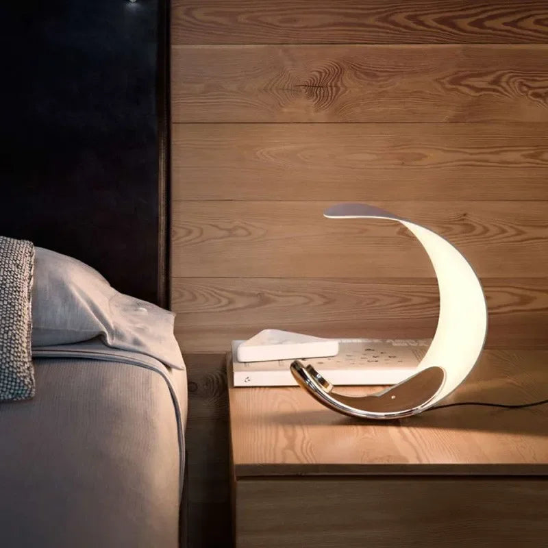 lampe de chevet nordique décorative led en forme de lune