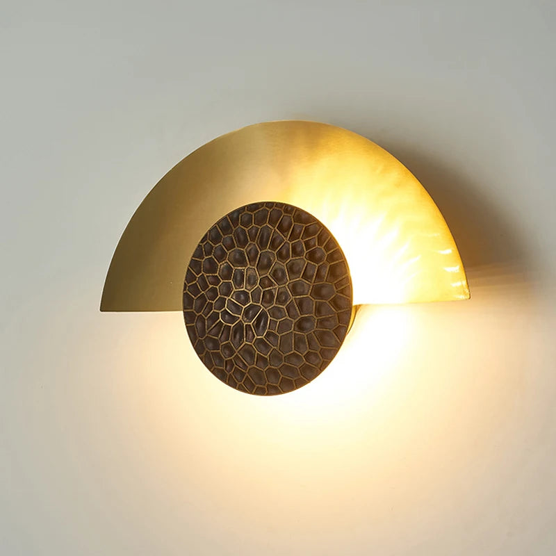 applique murale vintage en bronze et fer en forme de lune