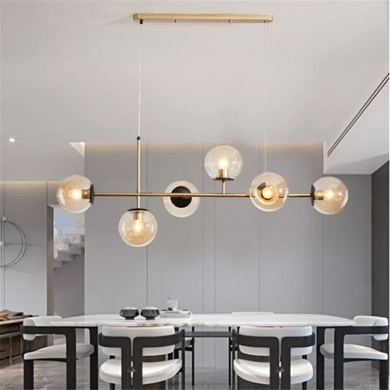 suspension nordique moderne en verre pour salon