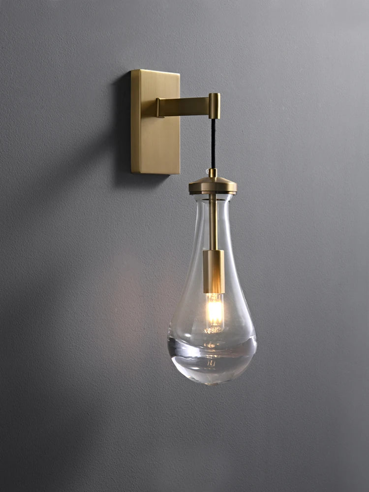 applique murale goutte d'eau en cuivre design artistique pour intérieur