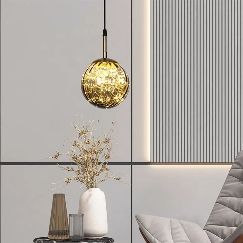 Suspension LED en verre au design nordique moderne