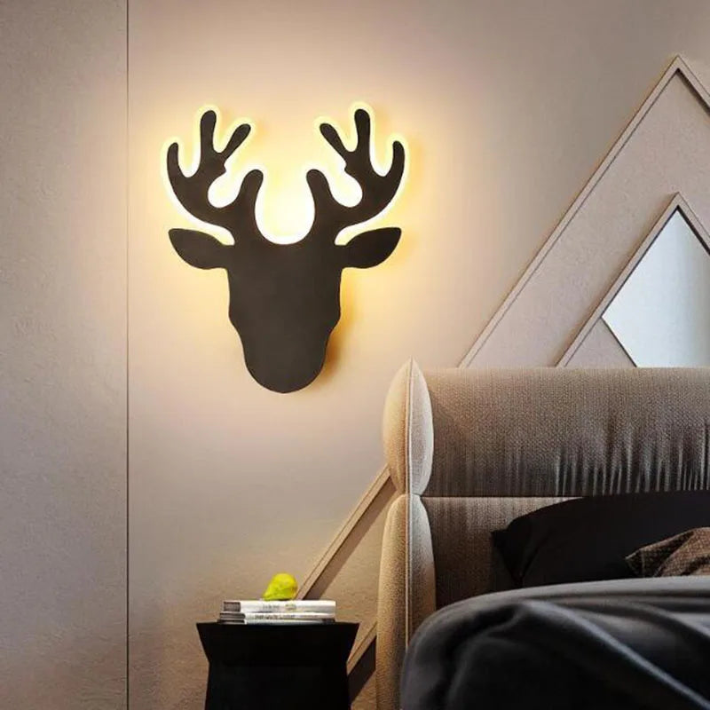 Applique murale LED créative en forme de cerf
