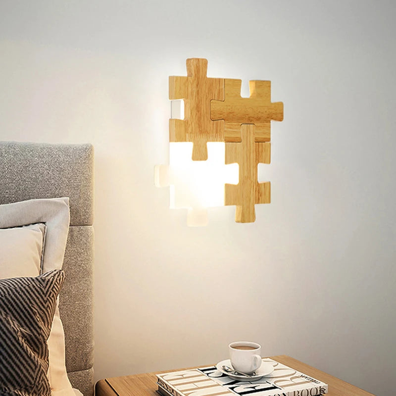 Applique murale LED en bois au design nordique