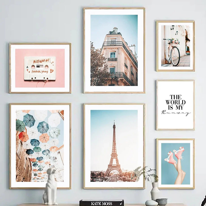 affiche art mural mode ville london paris fille nordique