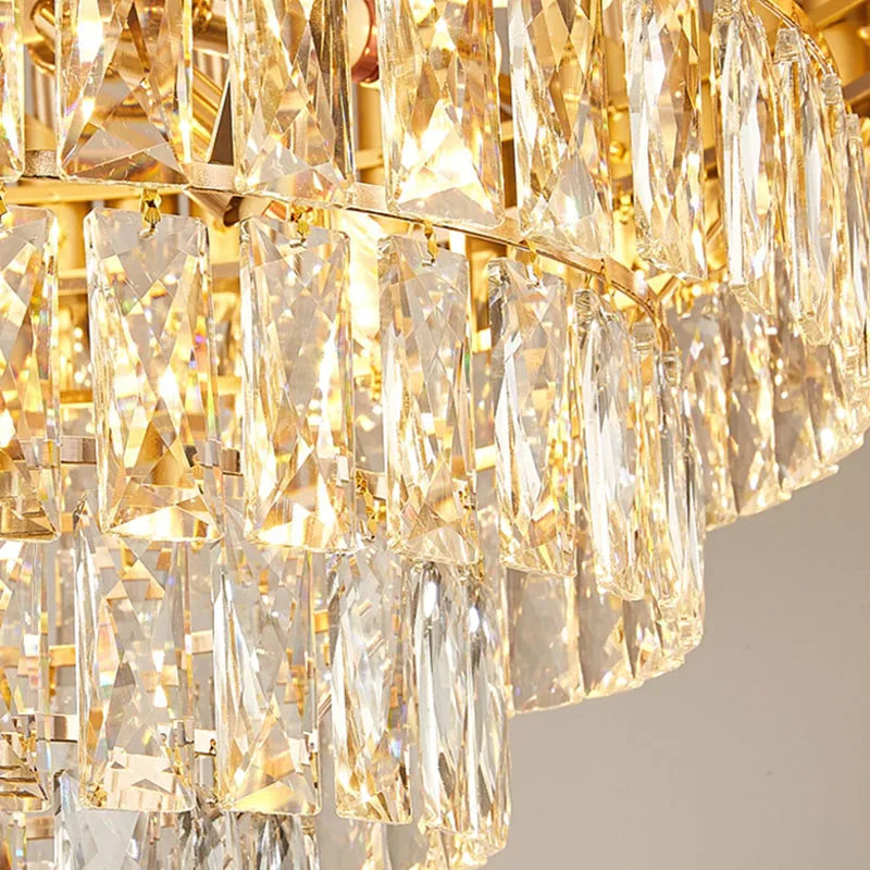 lustre en cristal luxueux avec éclairage led pour intérieur