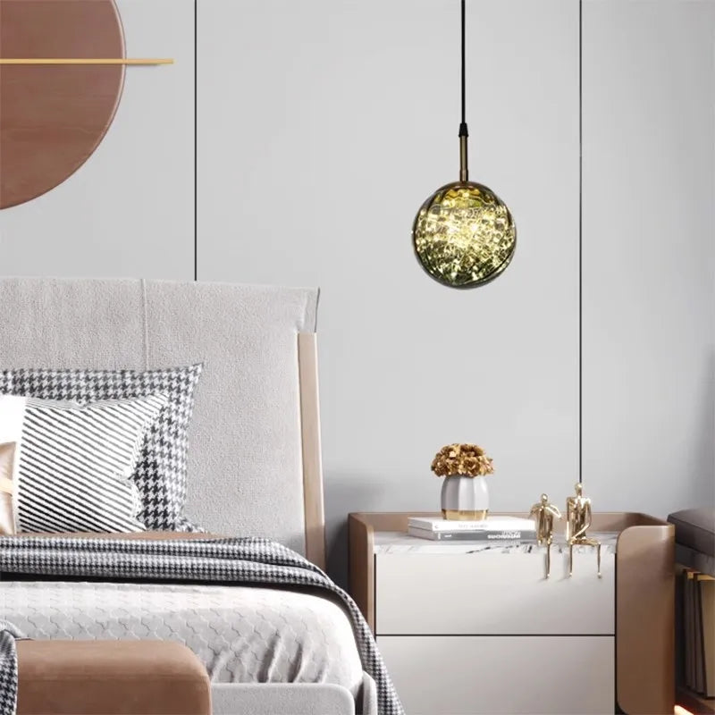 Suspension LED en verre au design nordique moderne