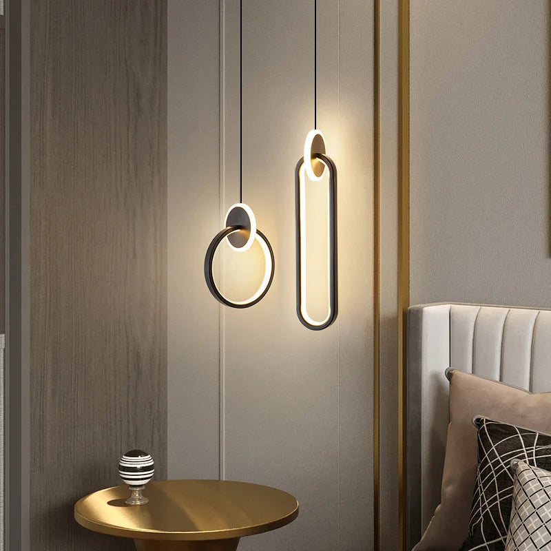 lustre long câble minimaliste suspendu rond 2022
